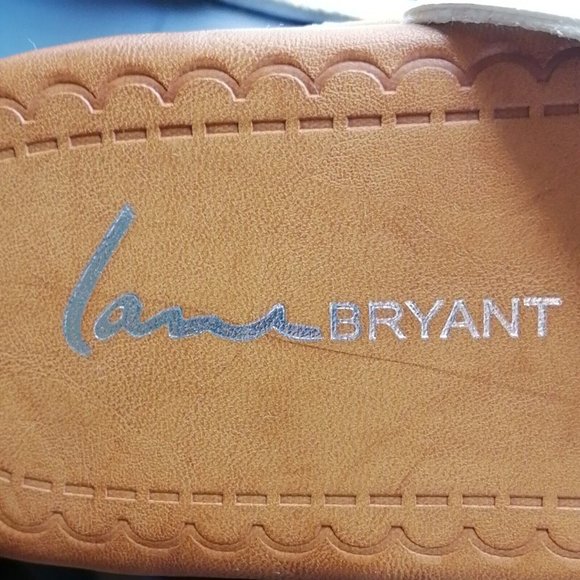 Lane Bryant Womens Slingback Sandal‎ White Faux Leather Beaded Buckle 9W - Picture 8 of 9